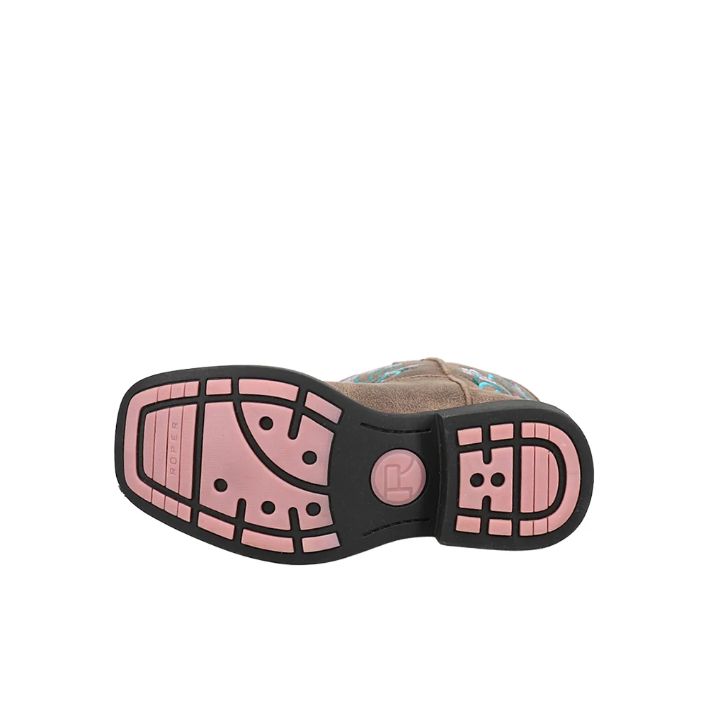 Dazzle Floral Lights Square Toe Cowboy Boots (Little Kid-Big Kid) - Image 5