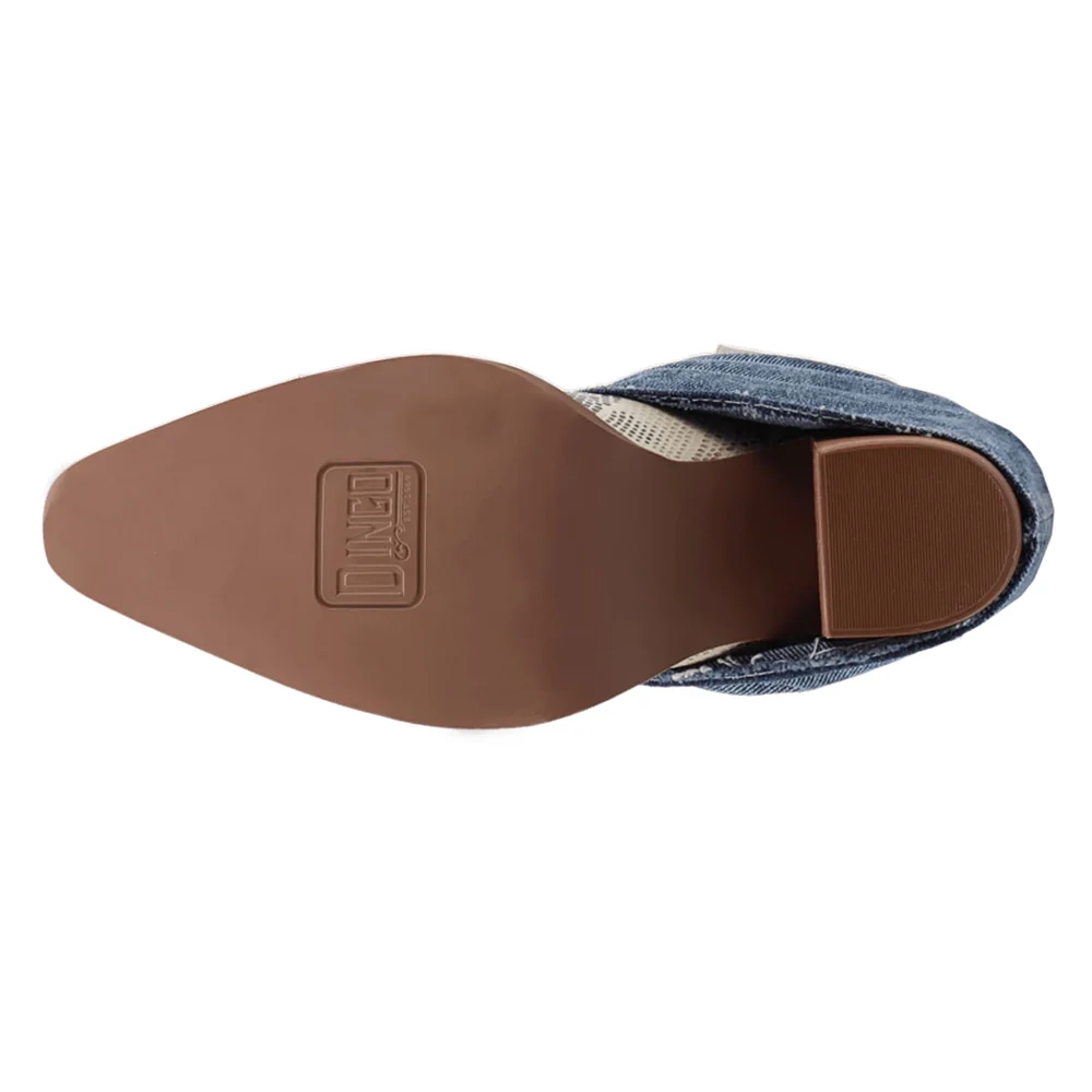 Denim Dream Snake Snip Toe Cowboy Booties - Image 5