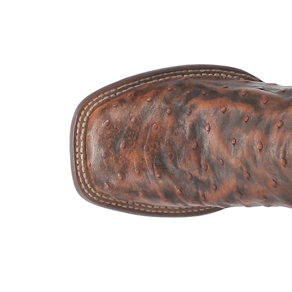 Dillinger Full Quill Ostrich Embroidered Pull On Square Toe Cowboy Boots - Image 4