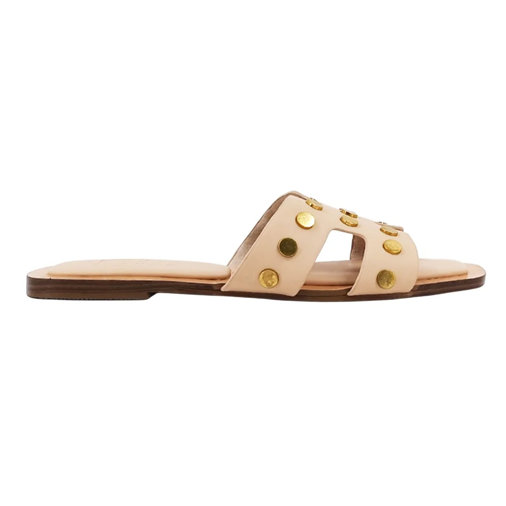 Donatella Studded Flat Sandals