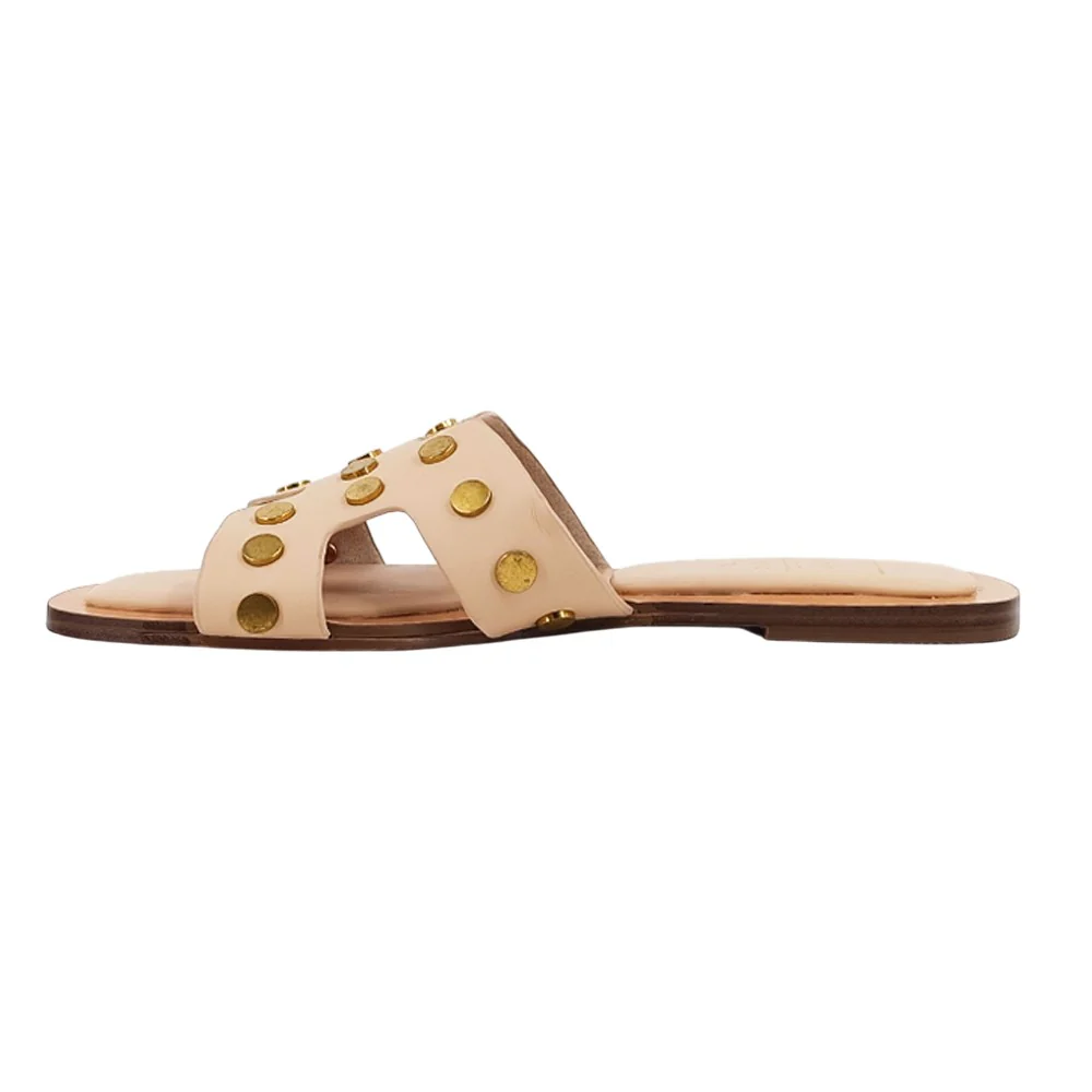 Donatella Studded Flat Sandals - Image 2