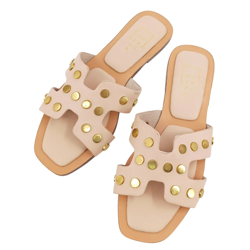 Donatella Studded Flat Sandals - Image 3