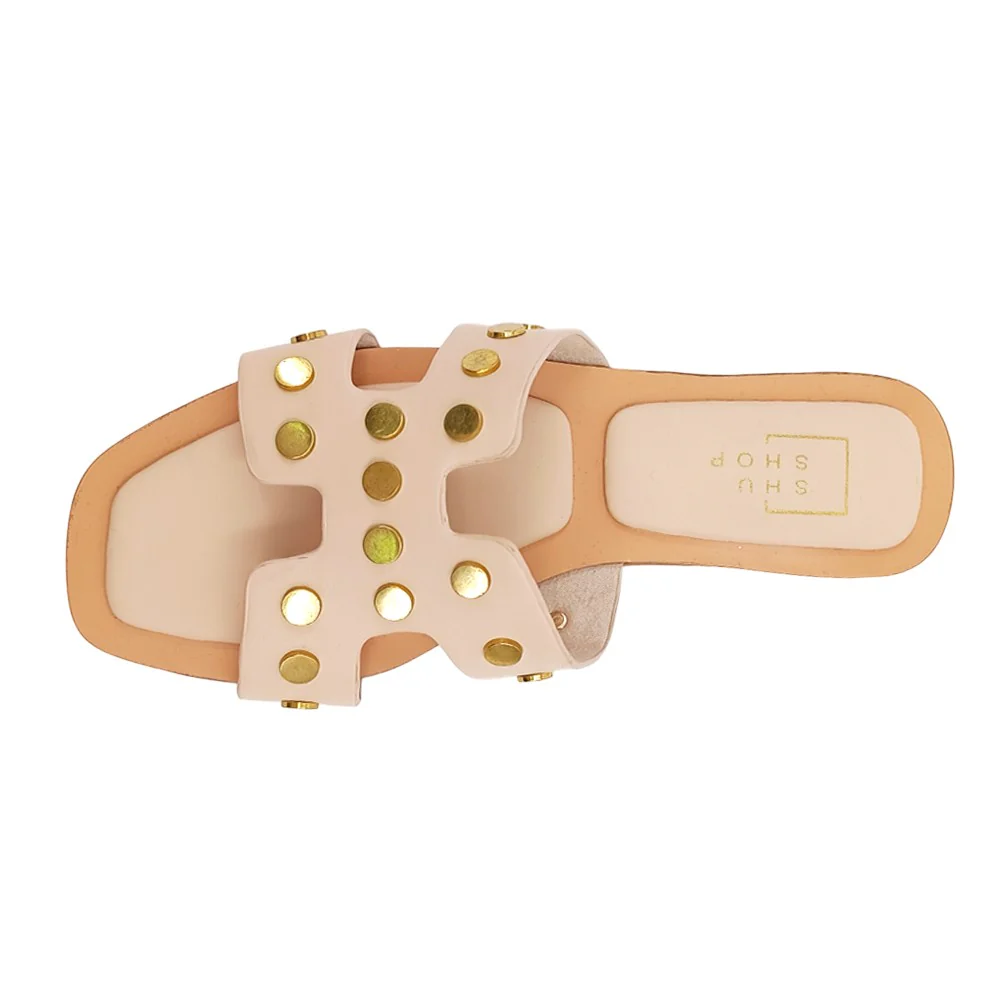Donatella Studded Flat Sandals - Image 4