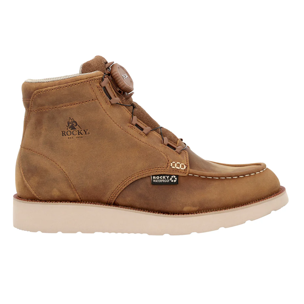 Monocrepe Wedge Soft Toe Boa Lace Up Boots