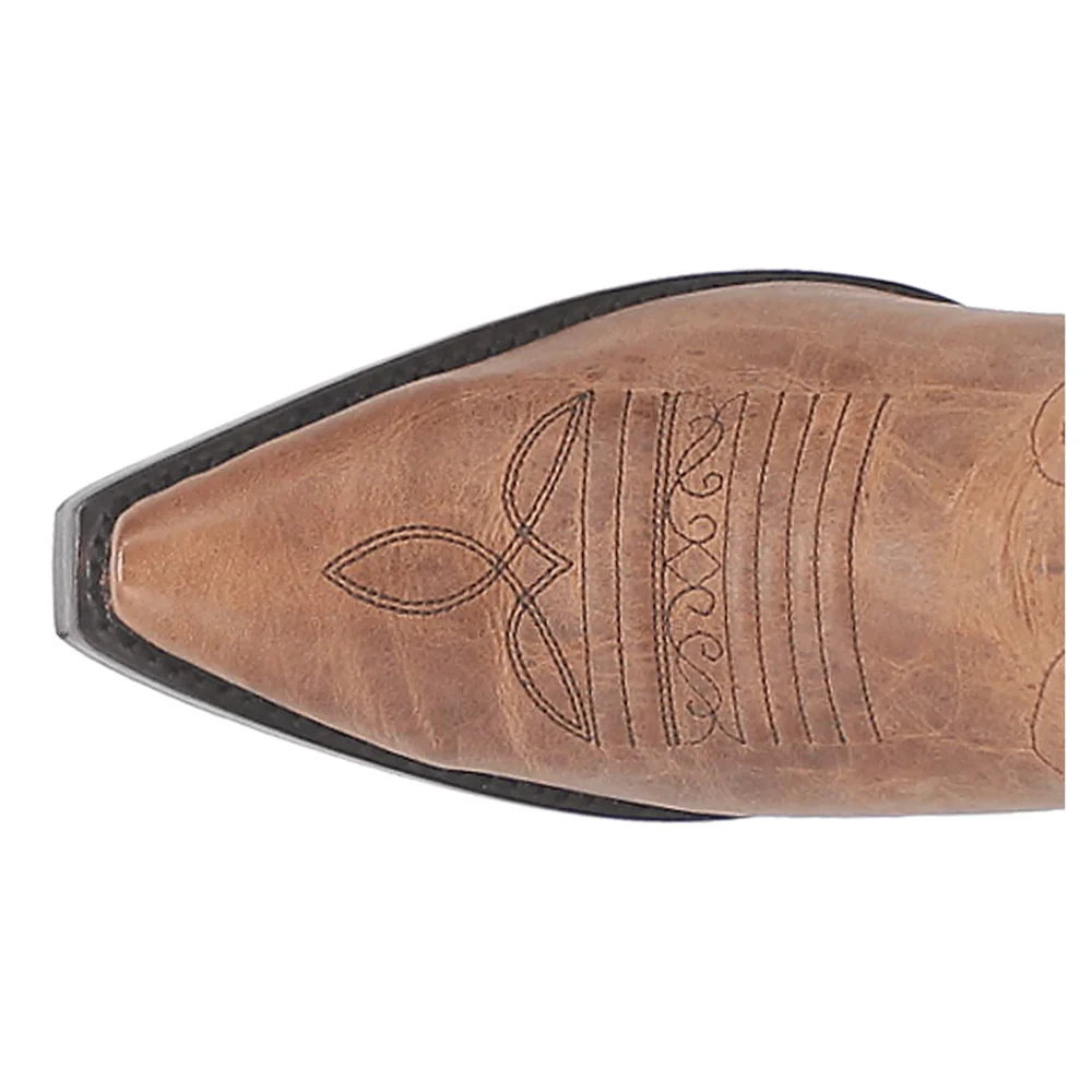 Duchess Embroidered Snip Toe Pull On Cowboy Boots - Image 4