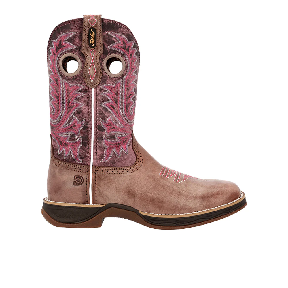 Lady Rebel Ultra-Lite Embroidered Square Toe Pull On Cowboy Boots