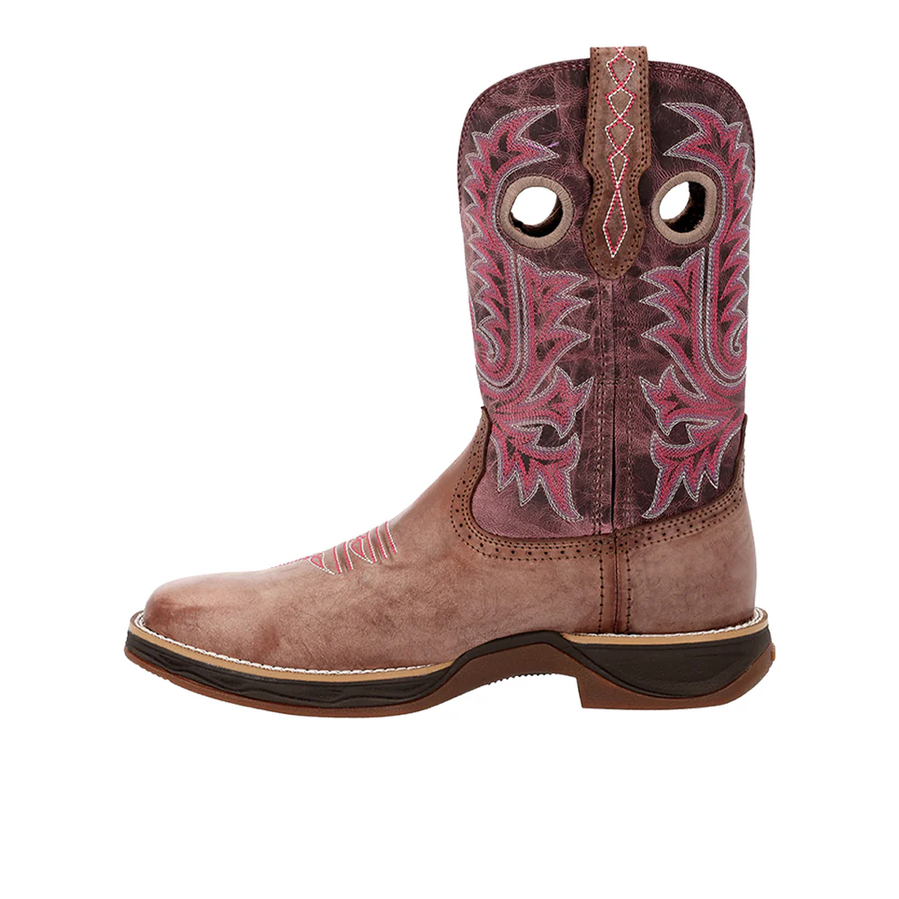 Lady Rebel Ultra-Lite Embroidered Square Toe Pull On Cowboy Boots - Image 3