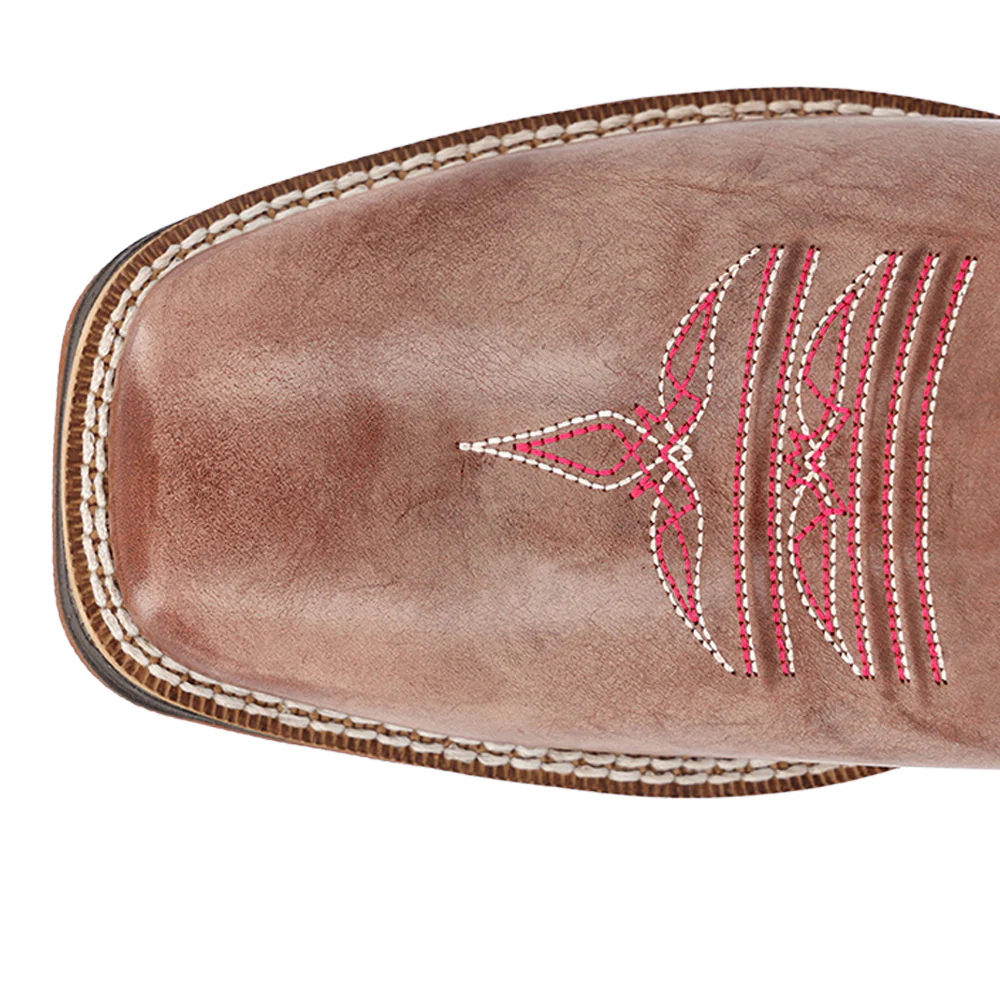 Lady Rebel Ultra-Lite Embroidered Square Toe Pull On Cowboy Boots - Image 4