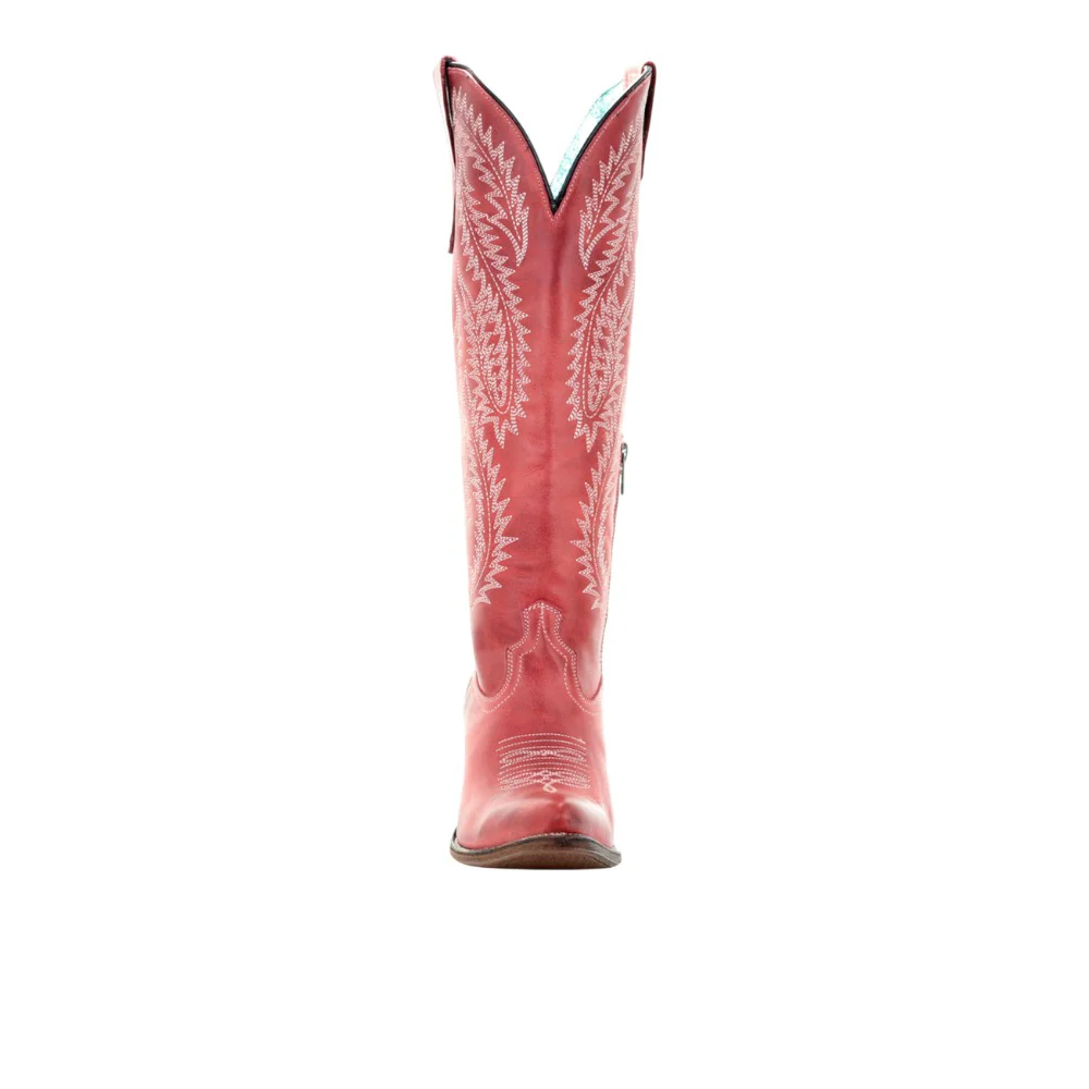Rioja Red Embroidered Snip Toe Cowboy Boots - Image 5
