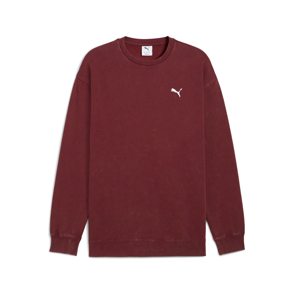 Elevated Essentials Acid Wash Crew Neck Fleece Sweatshirt
