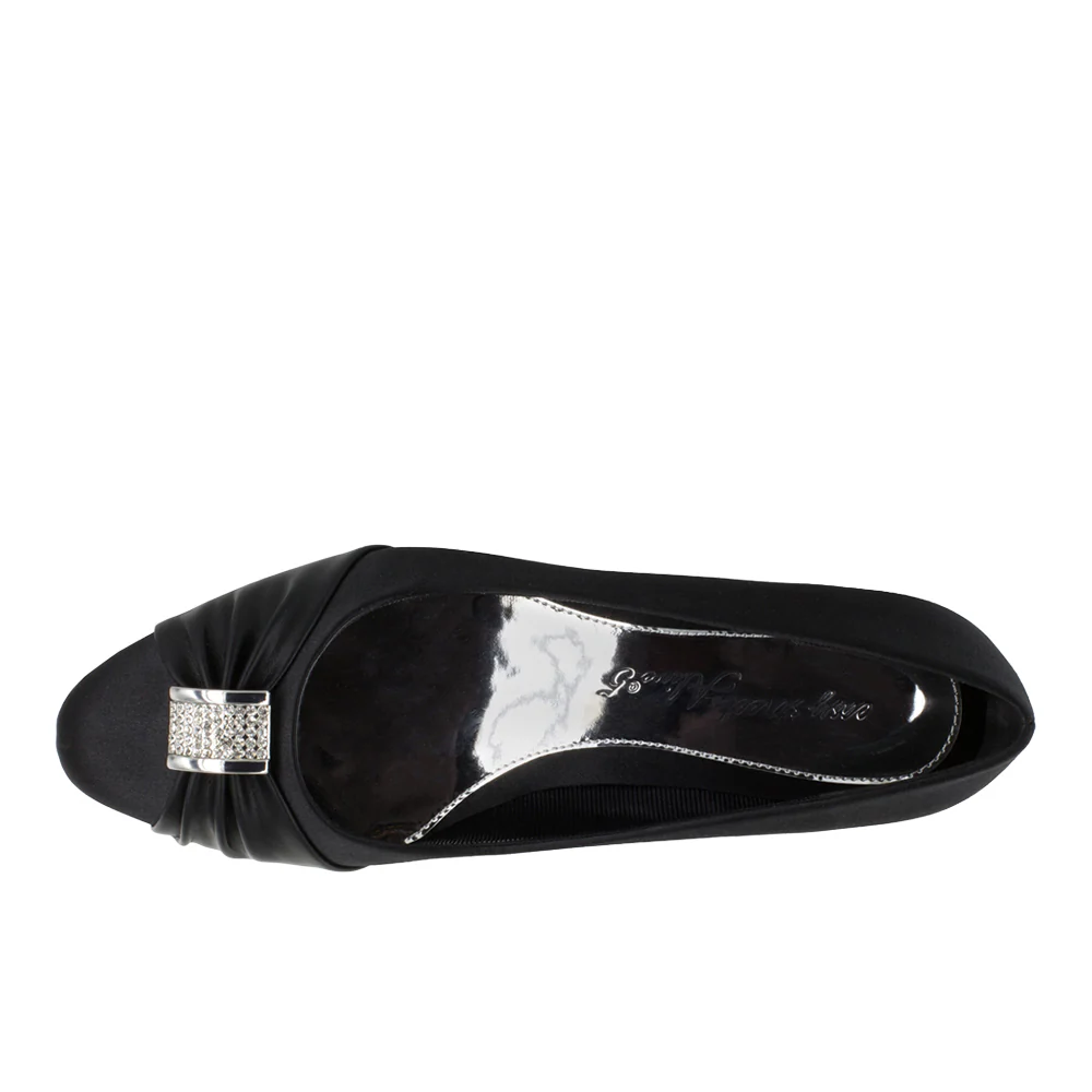 Eloise Rhinestone Round Toe Block Heel Pumps - Image 4