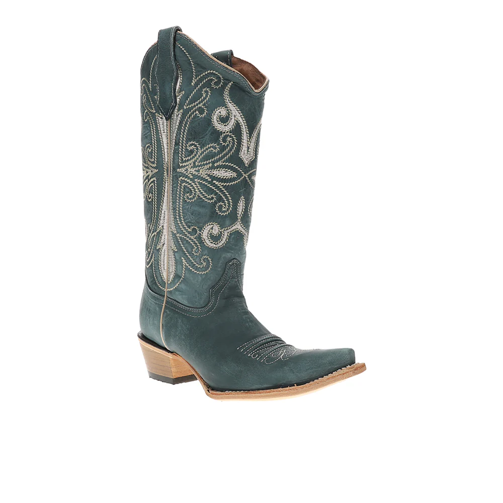 Embroidered Pull On Snip Toe Cowboy Boots - Image 2