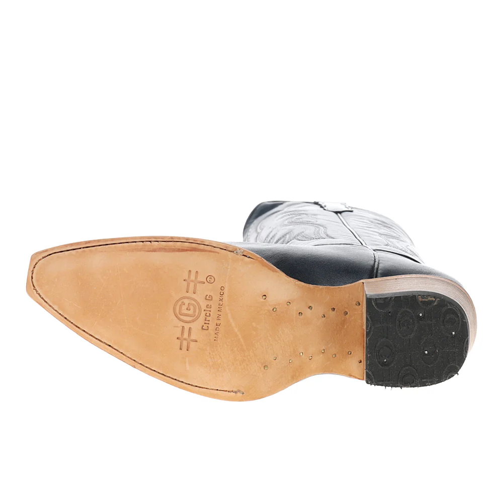 Embroidered Tall Snip Toe Pull On Cowboy Boots - Image 5