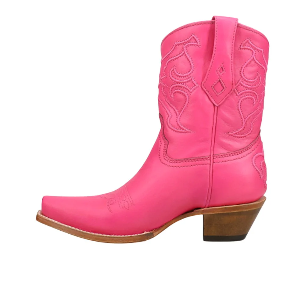 Embroidered Snip Toe Cowboy Boots - Image 3