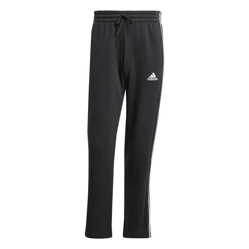 Essentials 3-Stripes Open Hem Fleece Joggers