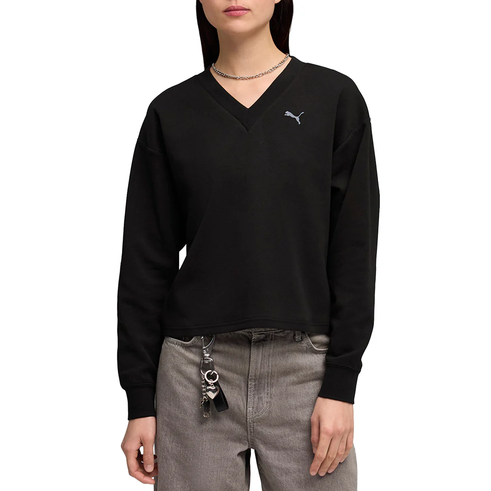 Essentials Elevated Comfort V-Neck Long Sleeve Sweater - Image 3