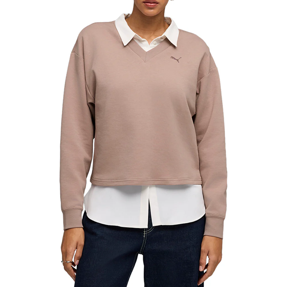 Essentials Elevated Comfort V-Neck Long Sleeve Sweater - Image 3