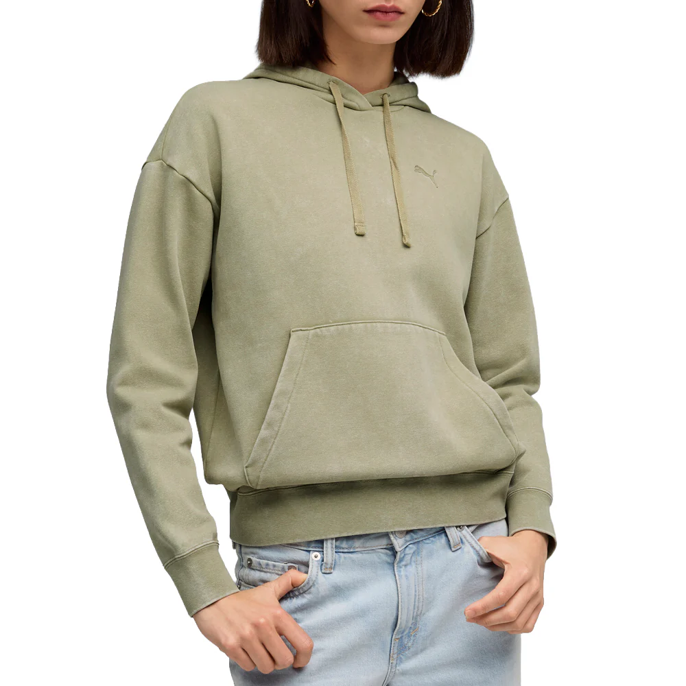 Elevated Essentials Acid Wash Fleece Pullover Hoodie - Image 3