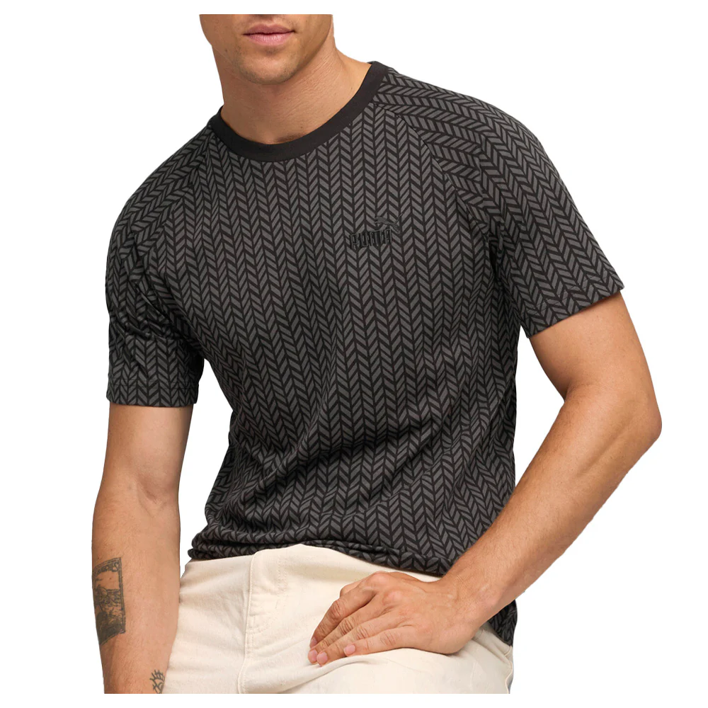 Essentials Herringbone Graphic Crew Neck Short Sleeve T-Shirt - Image 3