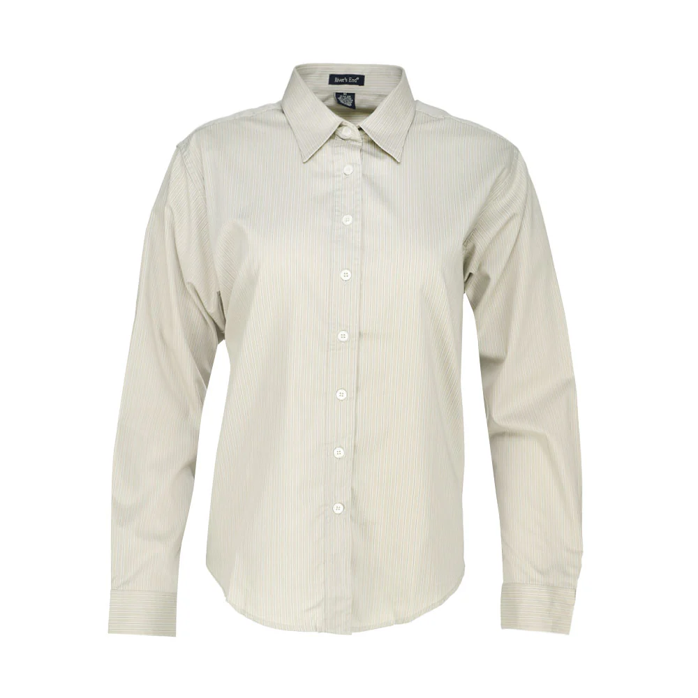 EZCare Striped Collared Long Sleeve Button Up Shirt