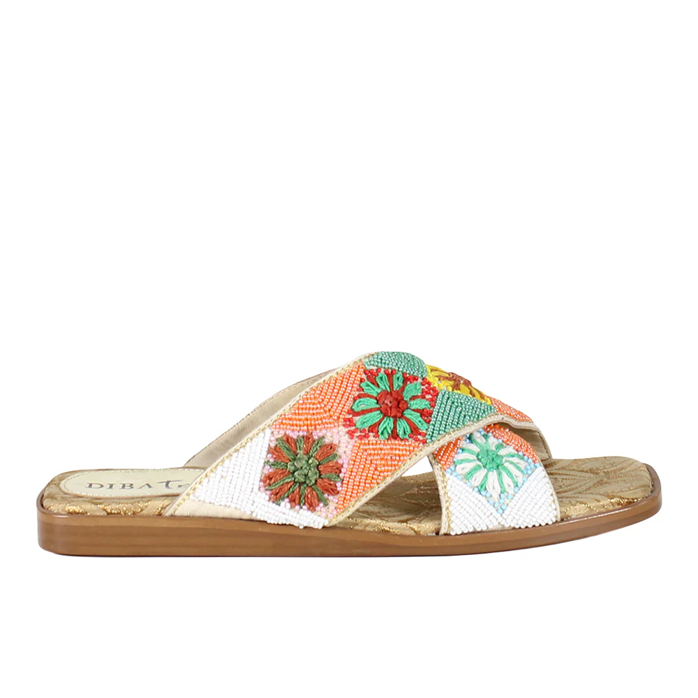 Fast Pace Flat Beaded Sandals