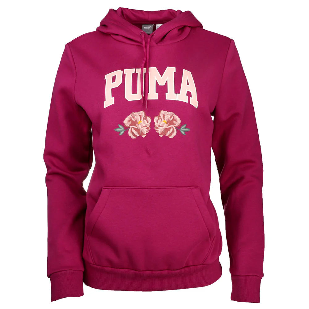 Faux Embroidery Floral Pullover Hoodie