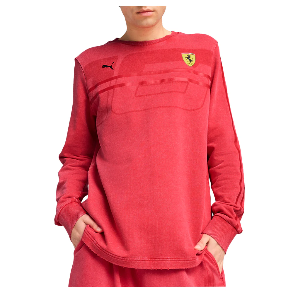 Scuderia Ferrari Race Desert Sun Las Vegas Crew Neck Long Sleeve T-Shirt - Image 3