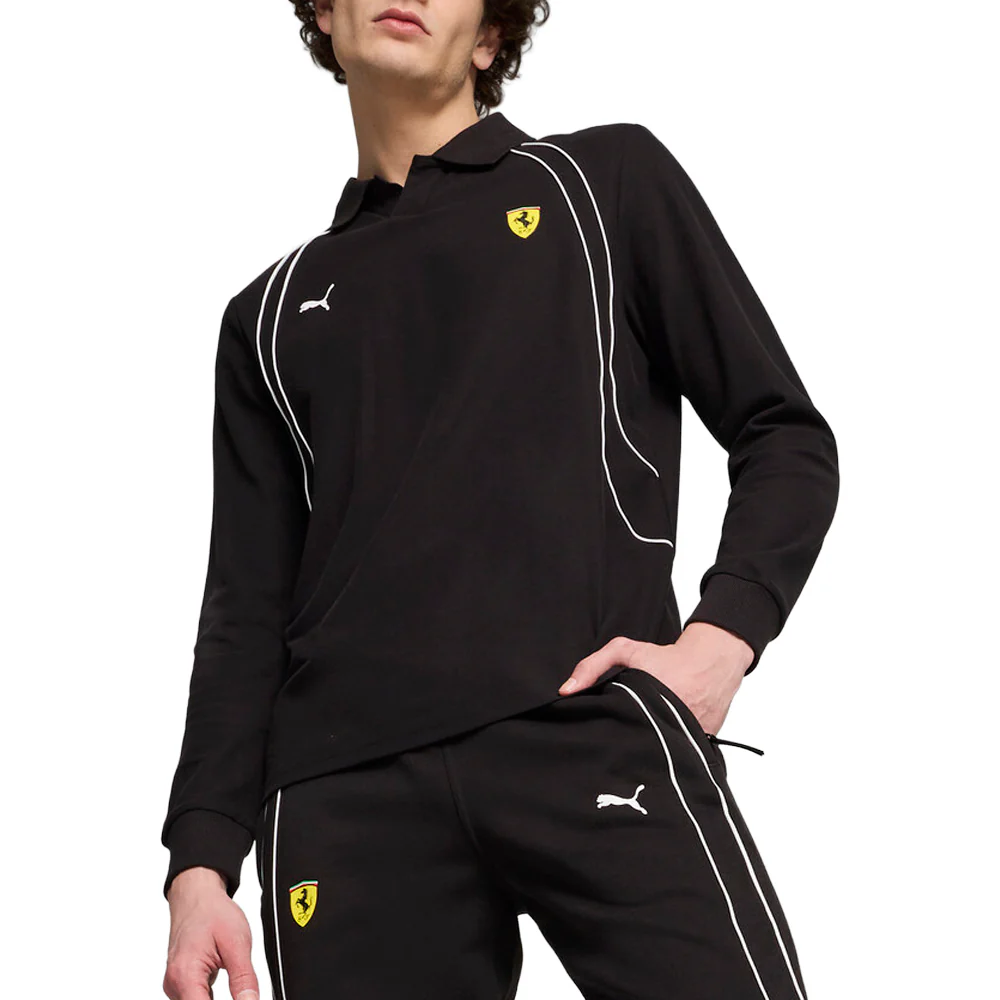 Scuderia Ferrari Race Long Sleeve Polo Shirt - Image 5