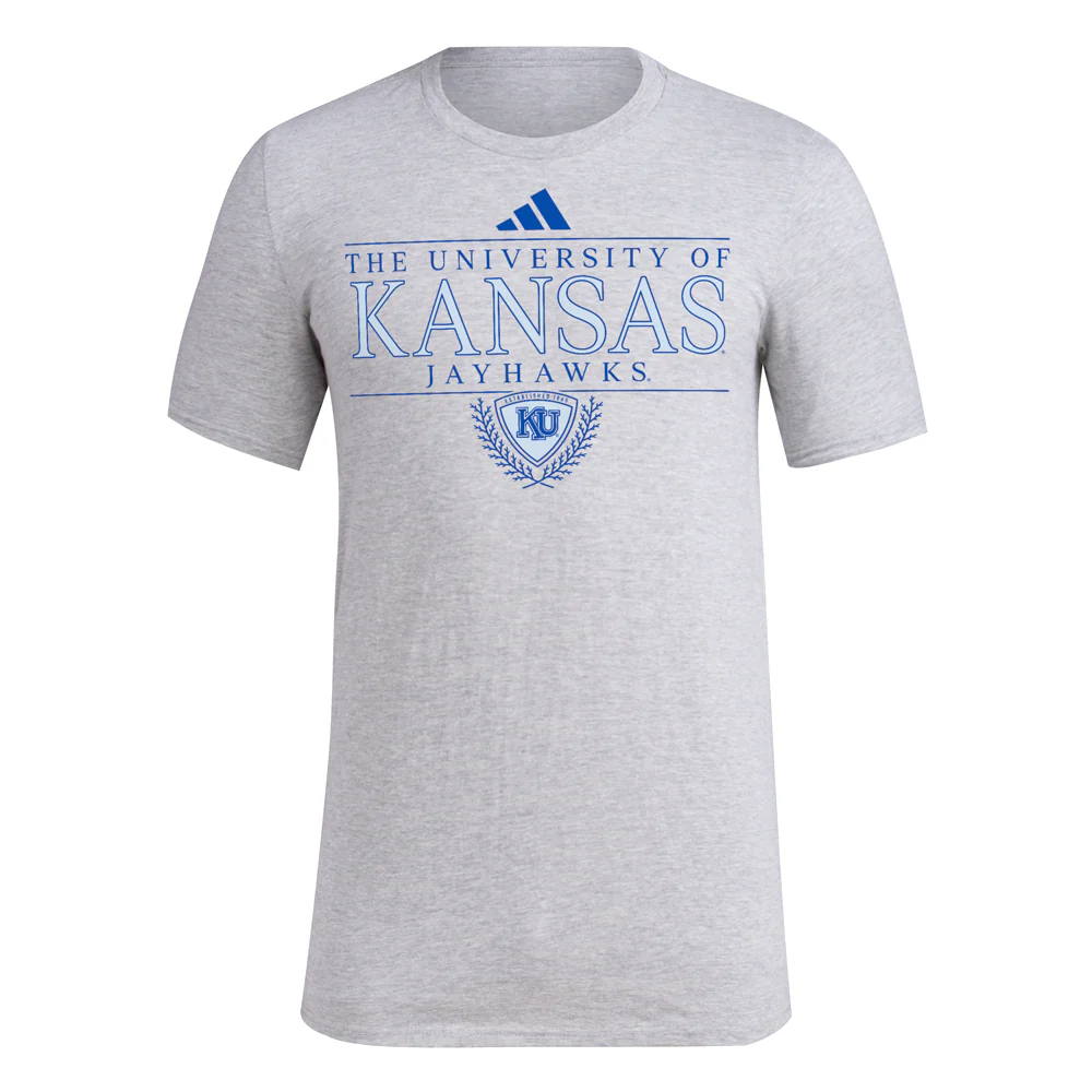 Kansas Jayhawks Fresh Logo Crew Neck Short Sleeve T-Shirt