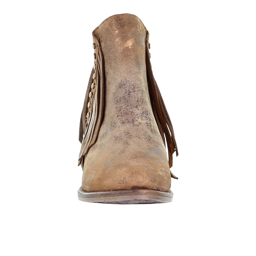 Fringe Studded Round Toe Pull On Cowboy Boots - Image 5