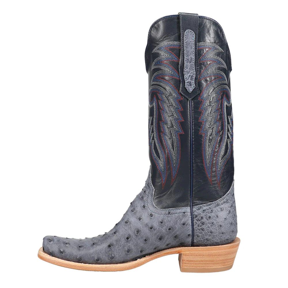 Full Quill Ostrich Embroidered Square Toe Cowboy Boots - Image 3