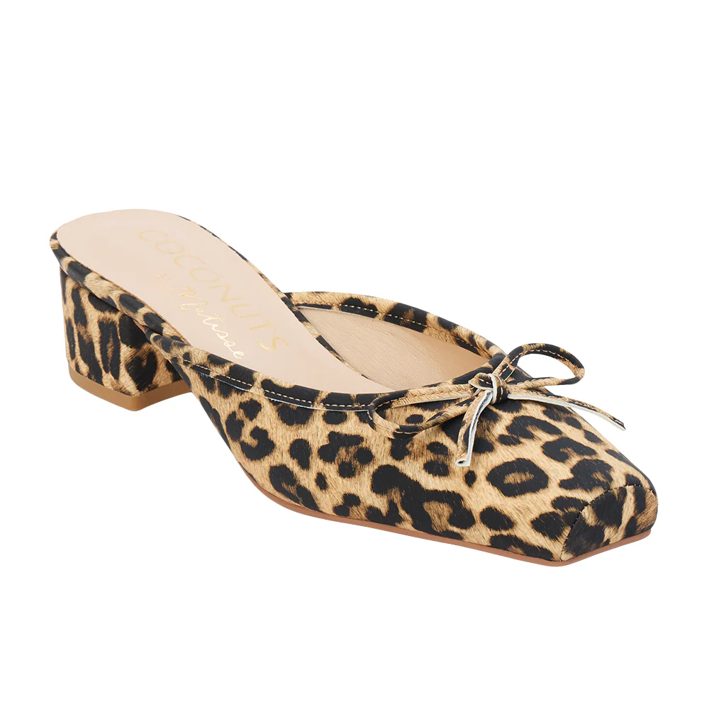 Geneva Leopard Square Toe Block Heel Mules - Image 2