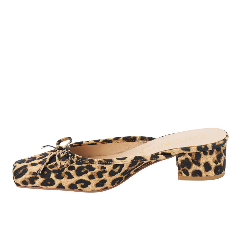 Geneva Leopard Square Toe Block Heel Mules - Image 3