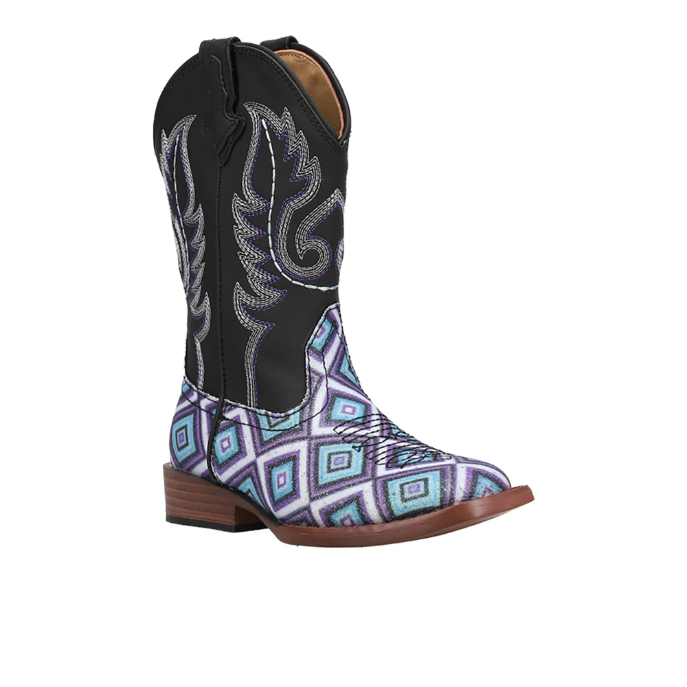 Glitter Diamonds Square Toe Cowboy Boots (Little Kid-Big Kid) - Image 2