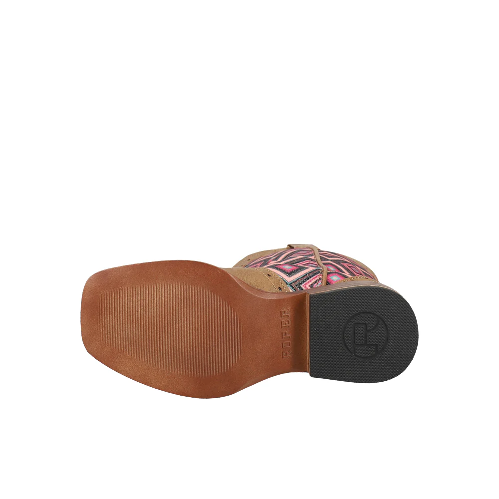 Glitter Geo Square Toe Cowboy Boots (Little Kid) - Image 5