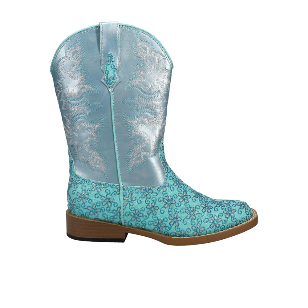 Glittery Floral Square Toe Cowboy Boots (Little Kid-Big Kid)