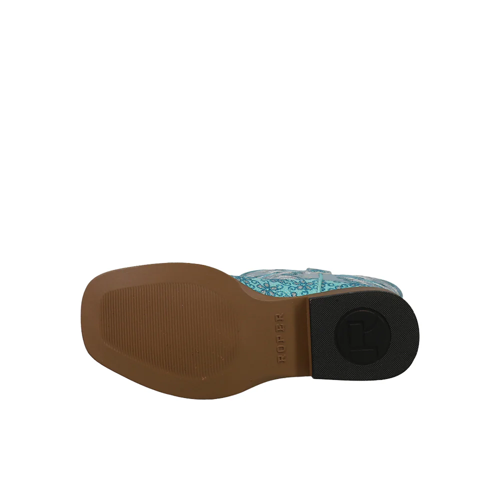 Glittery Floral Square Toe Cowboy Boots (Little Kid-Big Kid) - Image 5