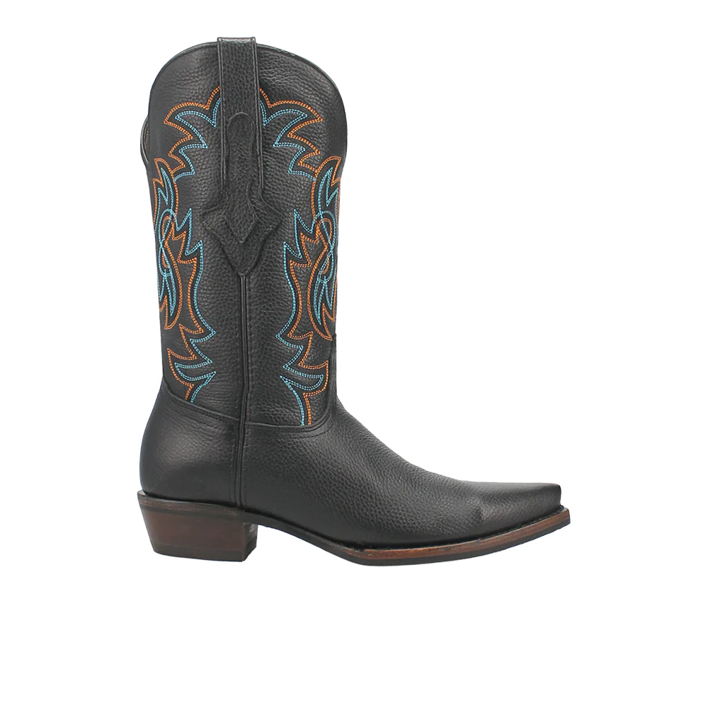 Gold Rush Leather Embroidered Snip Toe Cowboy Boots