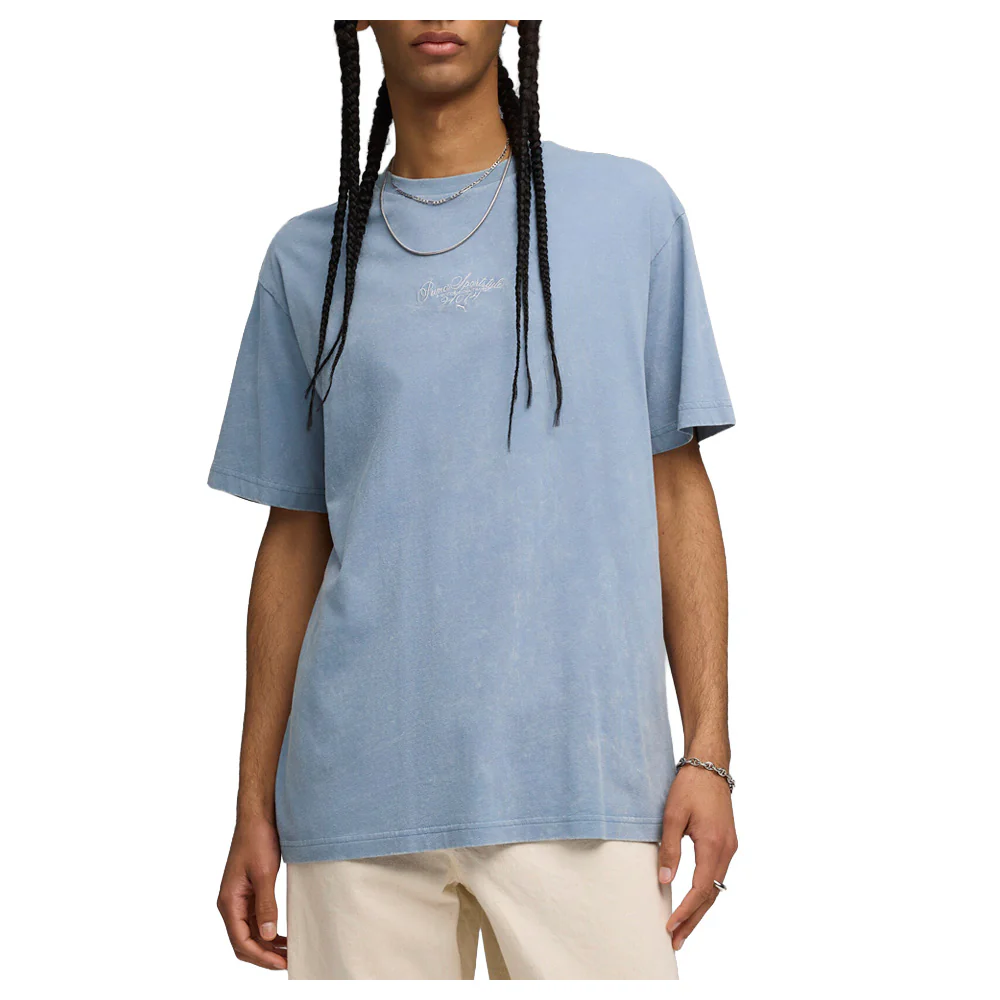 Graphic Font Play Relaxed Washed Crew Neck Short Sleeve T-Shirt - Image 3