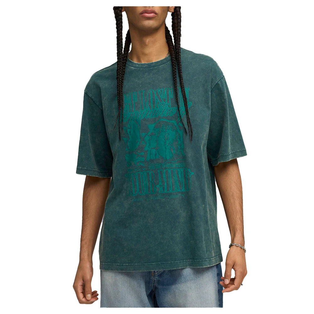 Graphic Paradise Mindset Washed Boxy Crew Neck Short Sleeve T-Shirt - Image 3