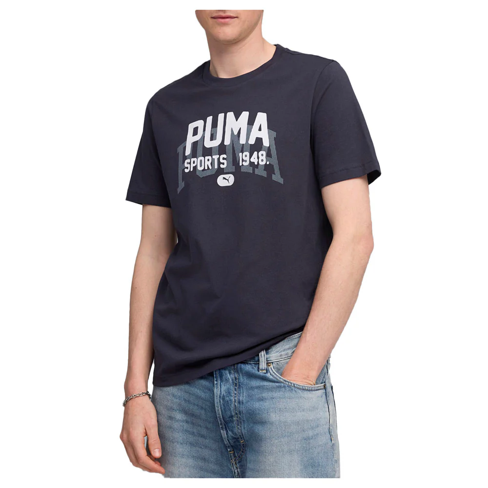 Graphic Varsity Tee Crew Neck Short Sleeve T-Shirt - Image 3