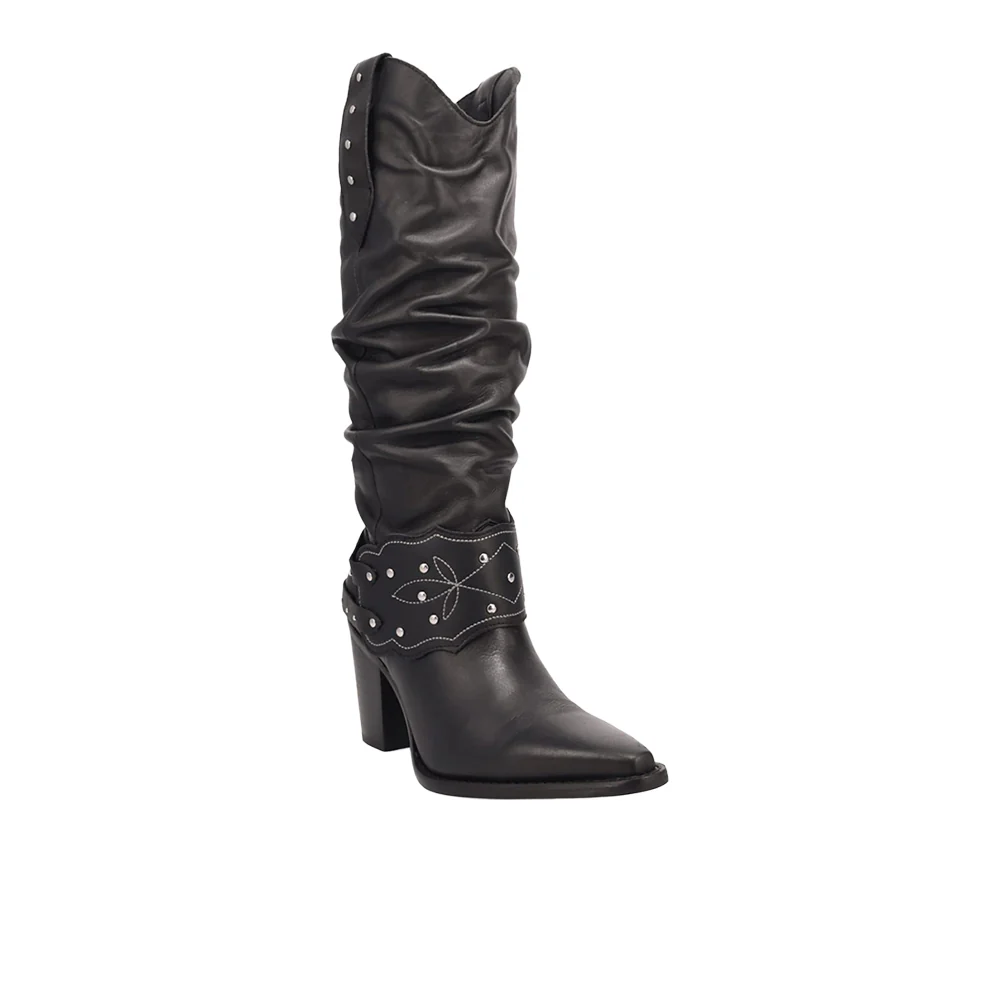 Grit N' Grace Slouchy Studded Snip Toe Pull On Boots - Image 2