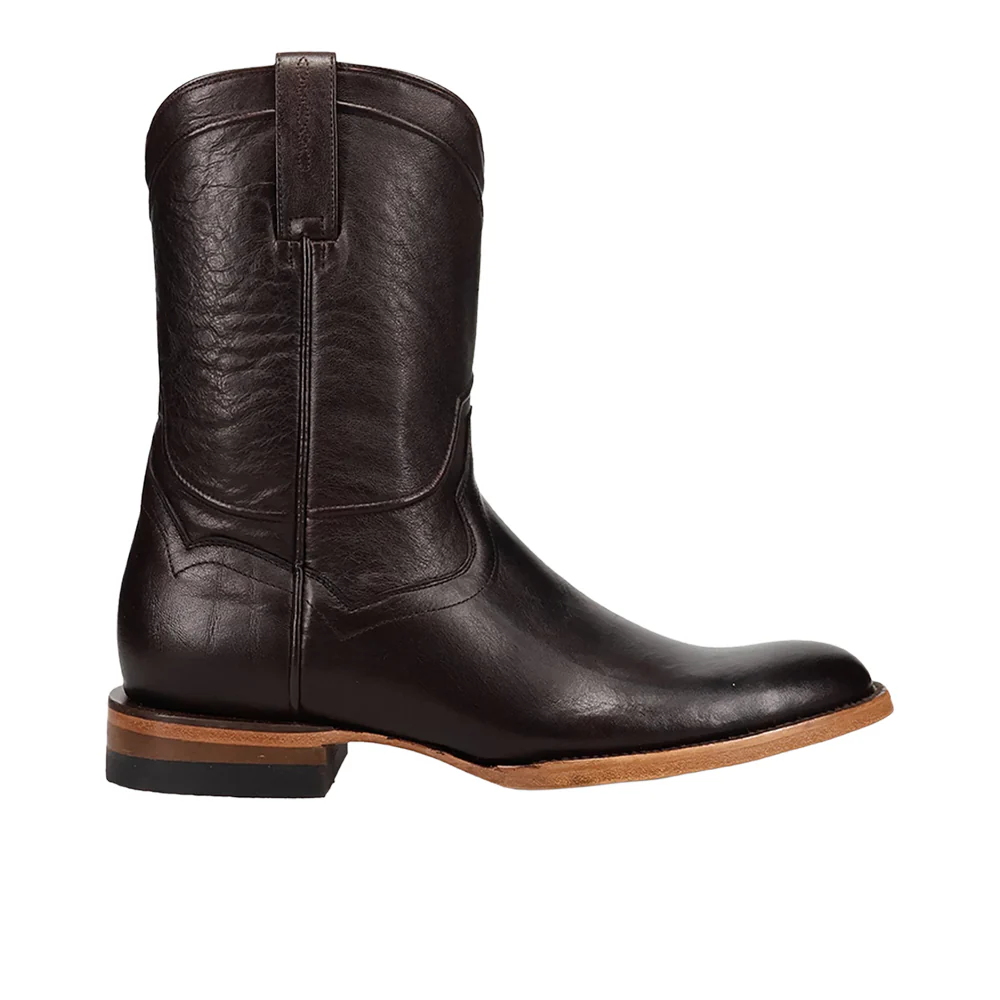 Hartwell Leather Round Toe Pull On Cowboy Boots