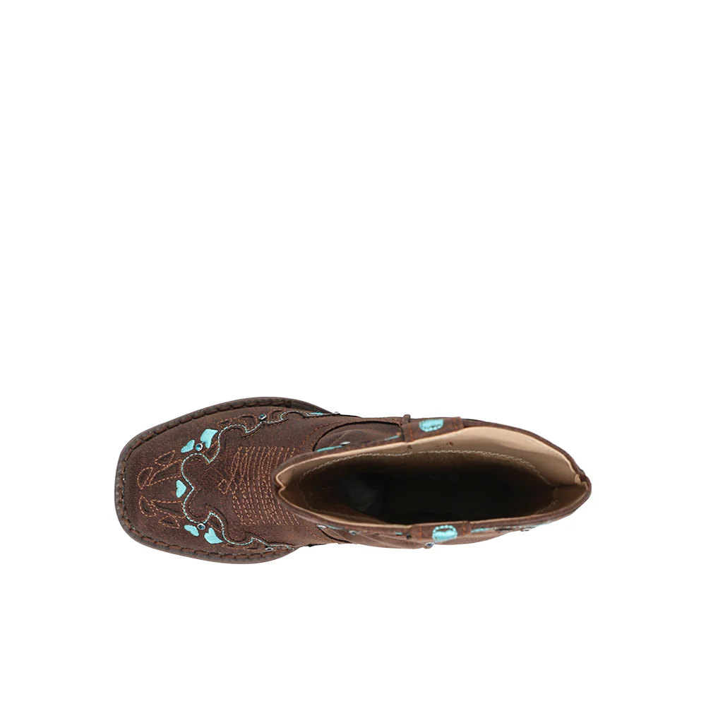 Heart Embroidery Square Toe Cowboy Boots (Little Kid-Big Kid) - Image 4