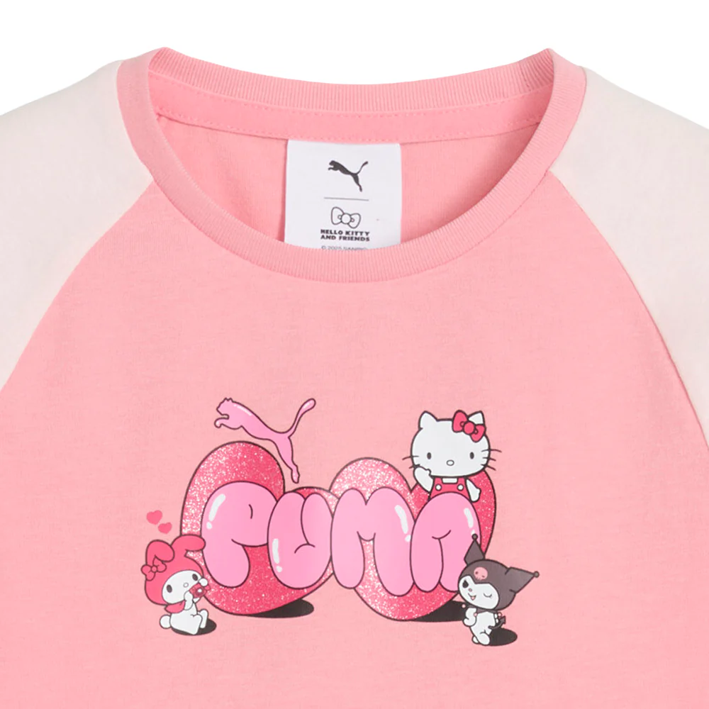 PUMA X HELLO KITTY Graphic Crew Neck Short Sleeve T-Shirt (Youth) - Image 3