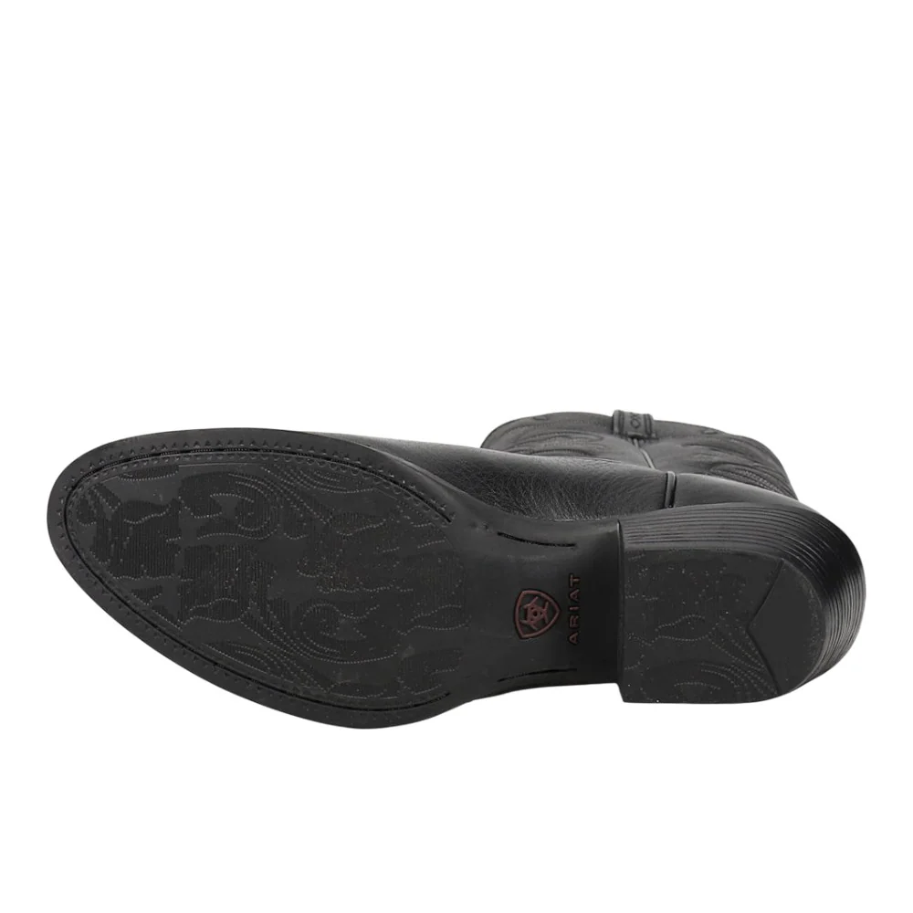 Heritage Embroidered Round Toe Pull On Cowboy Boots - Image 5