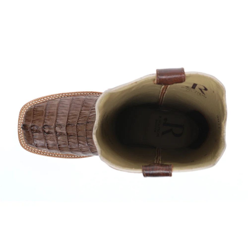 Hornback Caiman Tail 13 Inch Wide Square Toe Cowboy Boots - Image 4