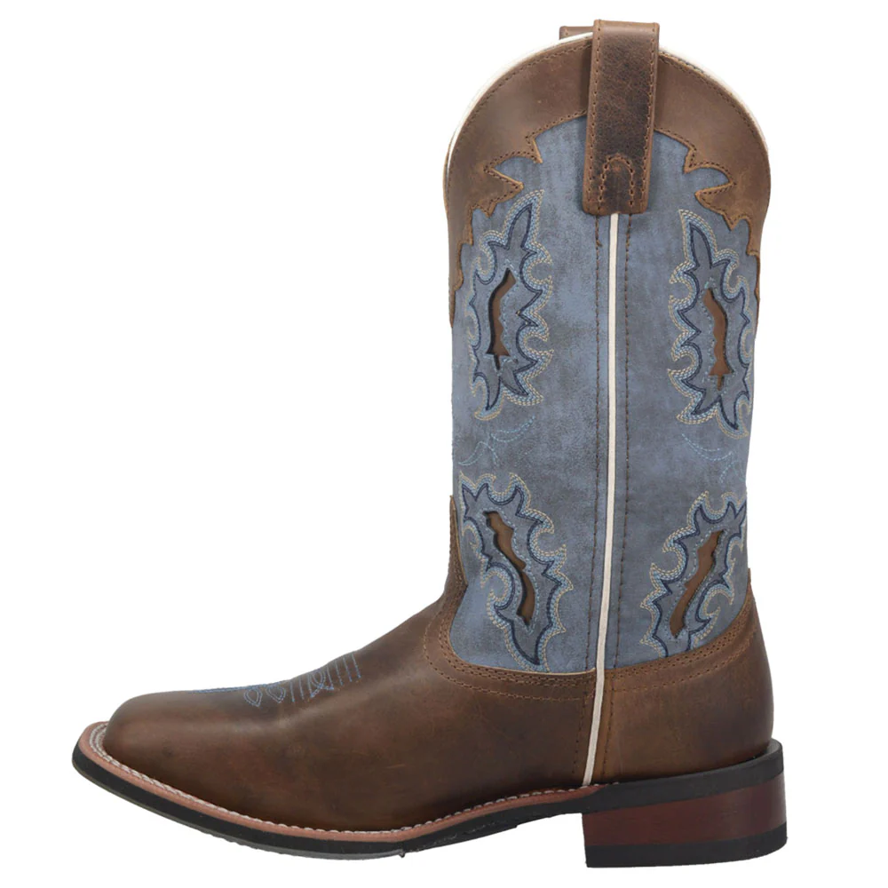 Isla Tooled-Inlay Embroidered Square Toe Cowboy Boots - Image 3