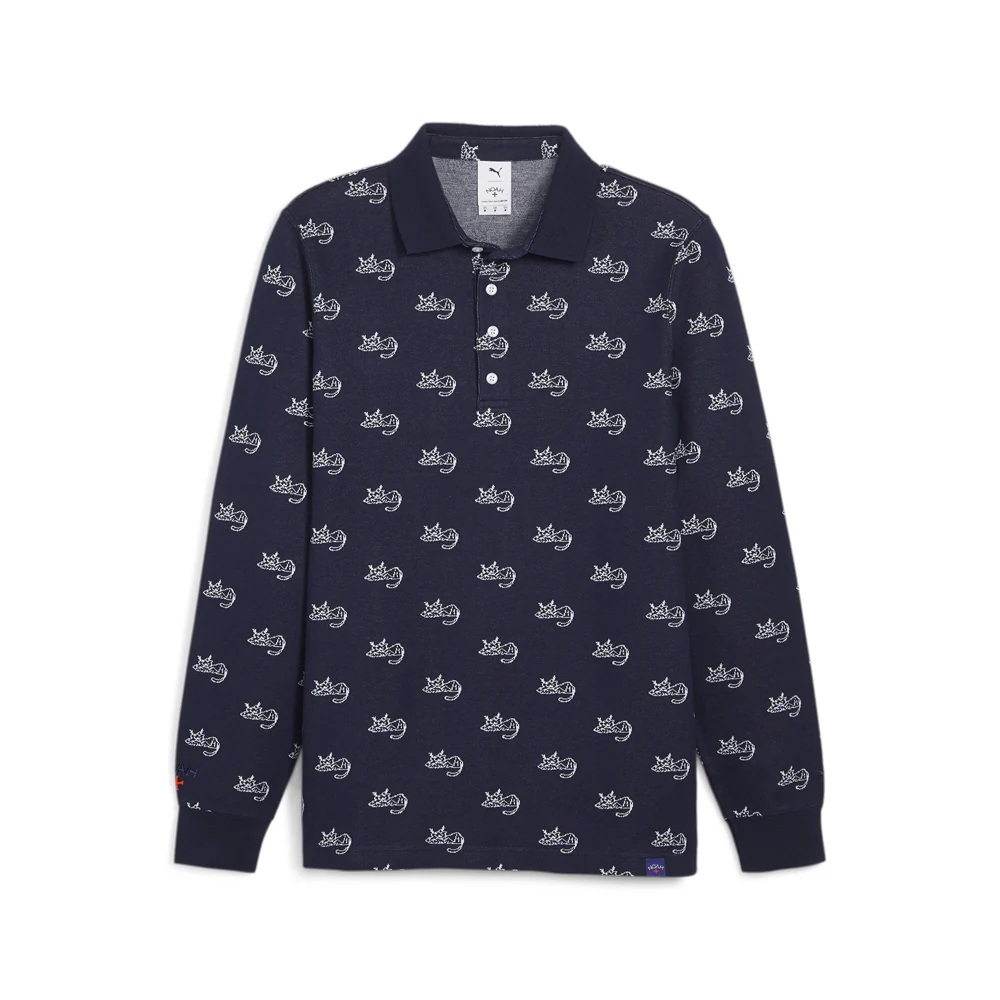 PUMA X NOAH Jacquard Logo Long Sleeve Polo Shirt