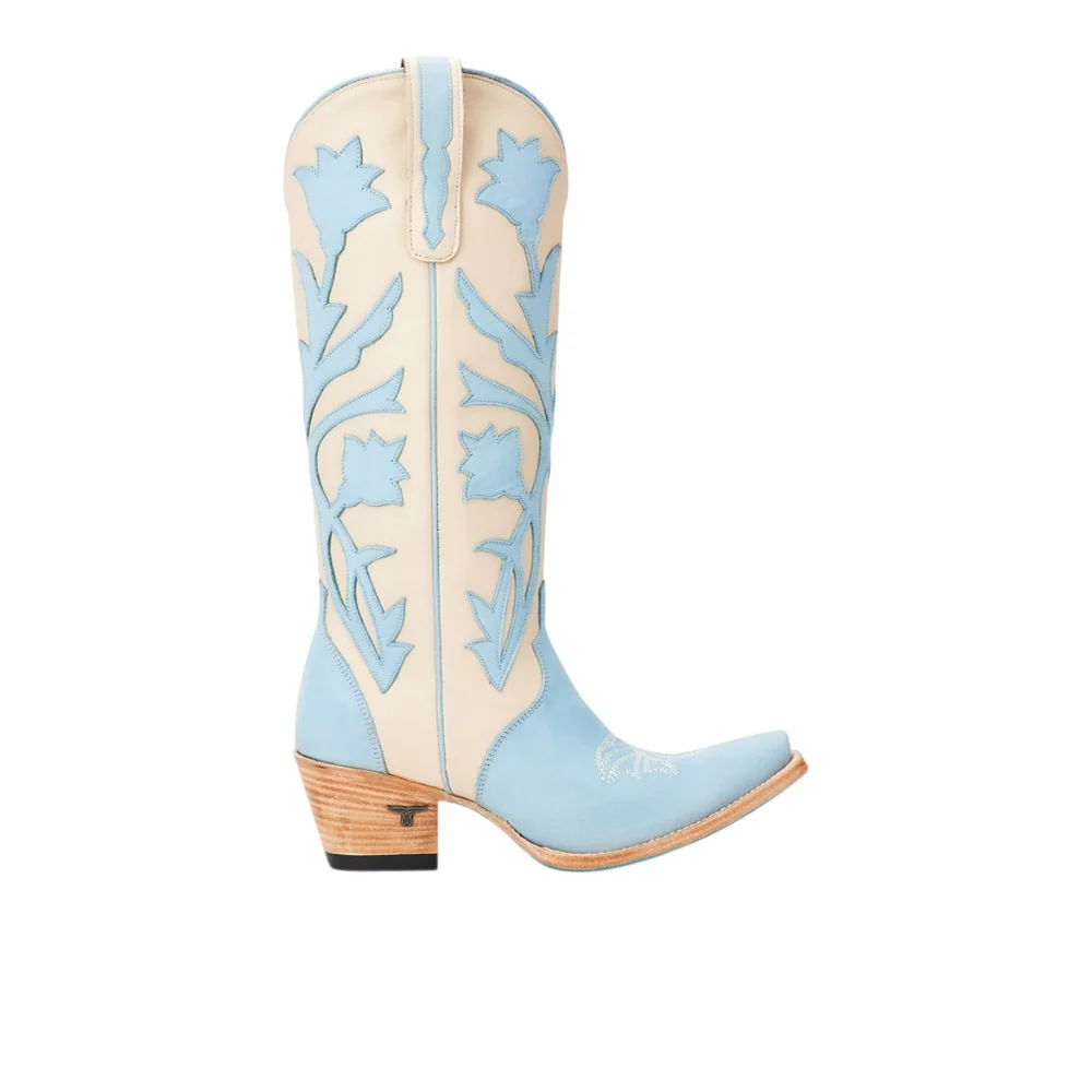 Jolene Tooled Inlay Floral Snip Toe Cowboy Boot